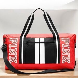 Victoria's Secret Vintage Pink Duffle Gym
Bag Neon Orange Coral
Pink/black/white